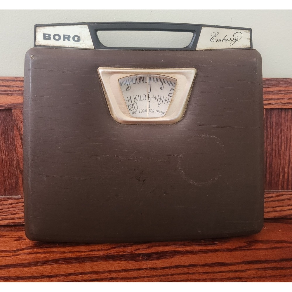 GUC Vintage Borg blbathroom Scale Embassy Brown Leather MCM Retro‎